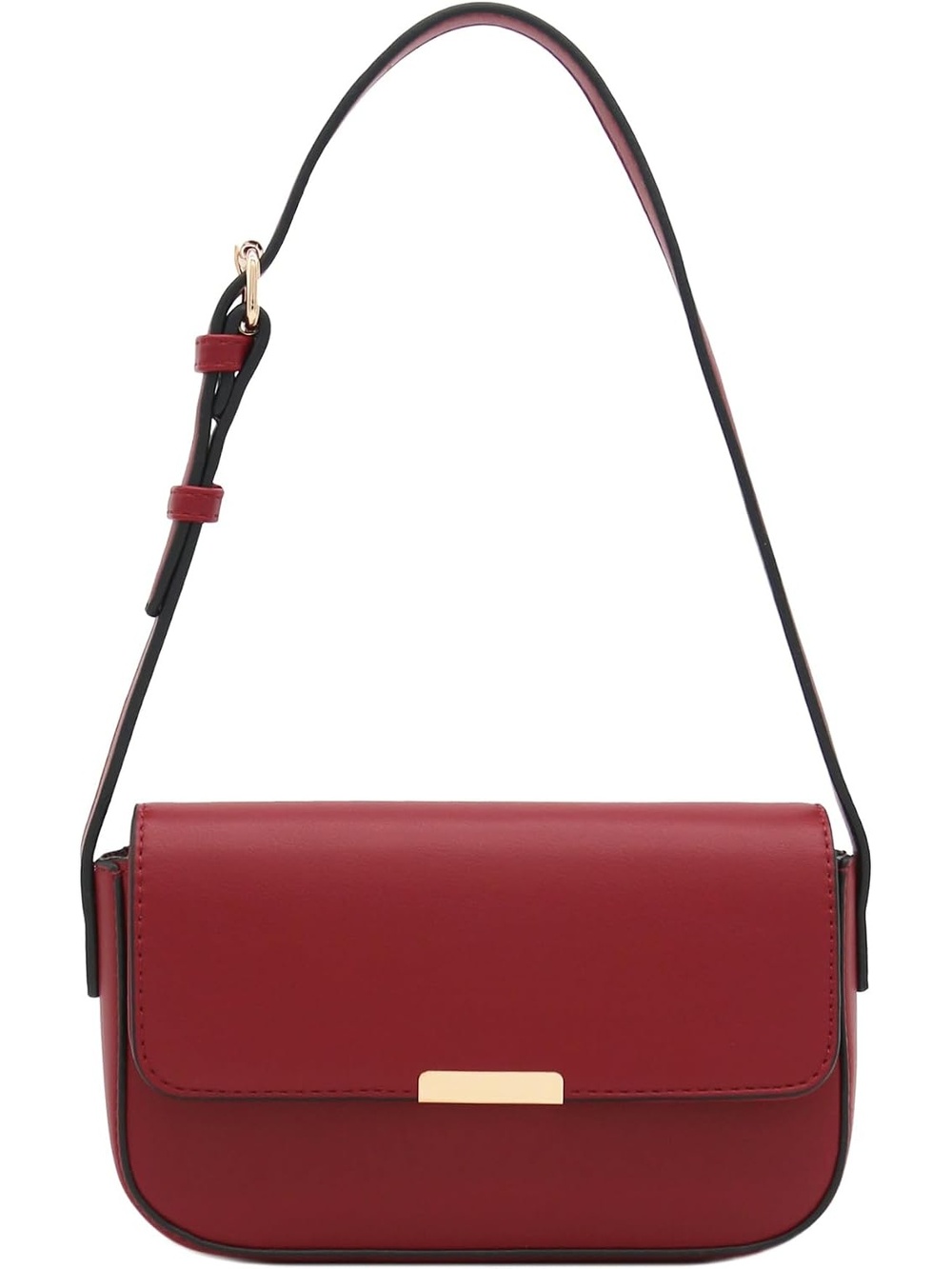 ใฝ๏ธ Women's Wine Mini Rectangular Flap Purse Underarm Shoulder Bag